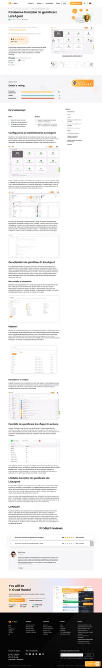 Consultați analiza noastră a funcțiilor de gamificare ale LiveAgent, concepute pentru a vă ajuta să vă motivați echipa și să îmbunătățiți satisfacția clienților.