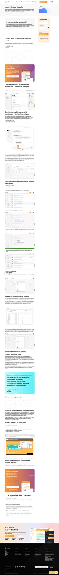 Țineți evidența timpului petrecut pe soluționarea unui tichet cu funcția de monitorizare a timpului. Monitorizarea timpului funcționează automat în momentul în care un agent este activ pe un tichet.