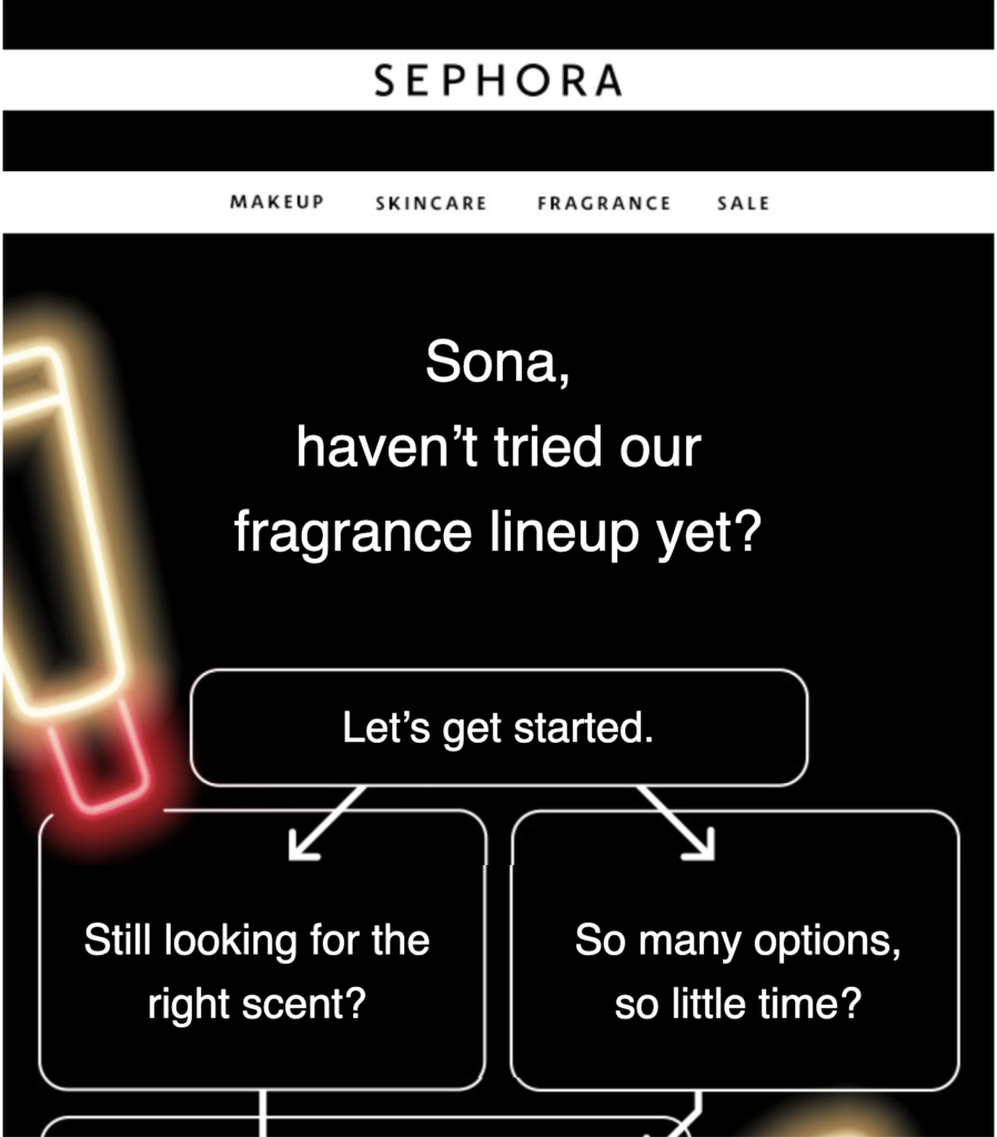 E-mail de recuperare Sephora