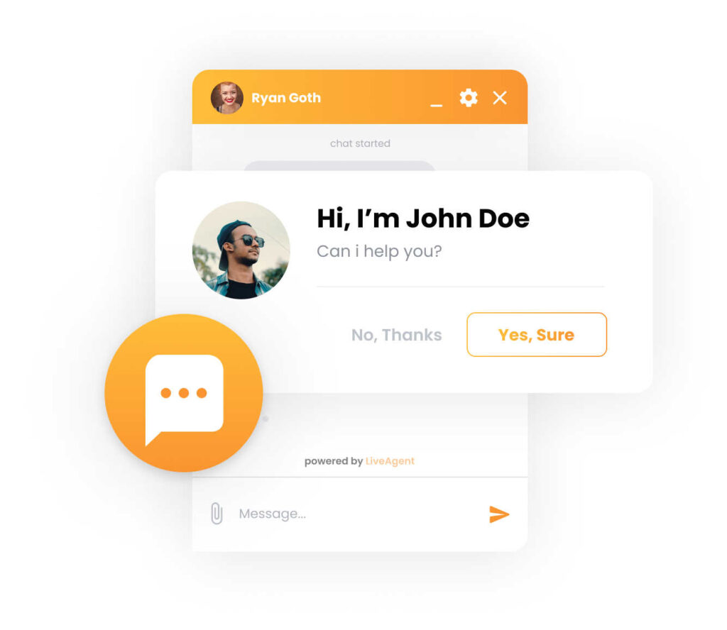LiveAgent proactive chat invitations - mockup