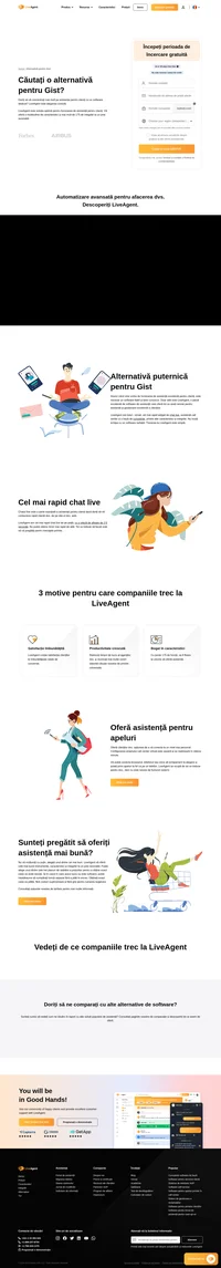 Sunteți în căutarea unei soluții diferite de Gist? Aruncați o privire la LiveAgent și vedeți avantajele. Începeți testarea gratuită astăzi și oferiți asistență mai bună.