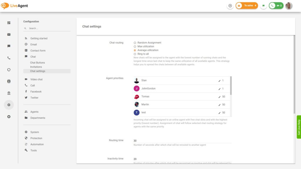 software-gestionare-clienți-gratuit-Rutare-Chat-LiveAgent