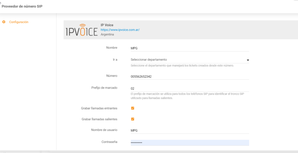 Configurare IP Voce cu LiveAgent
