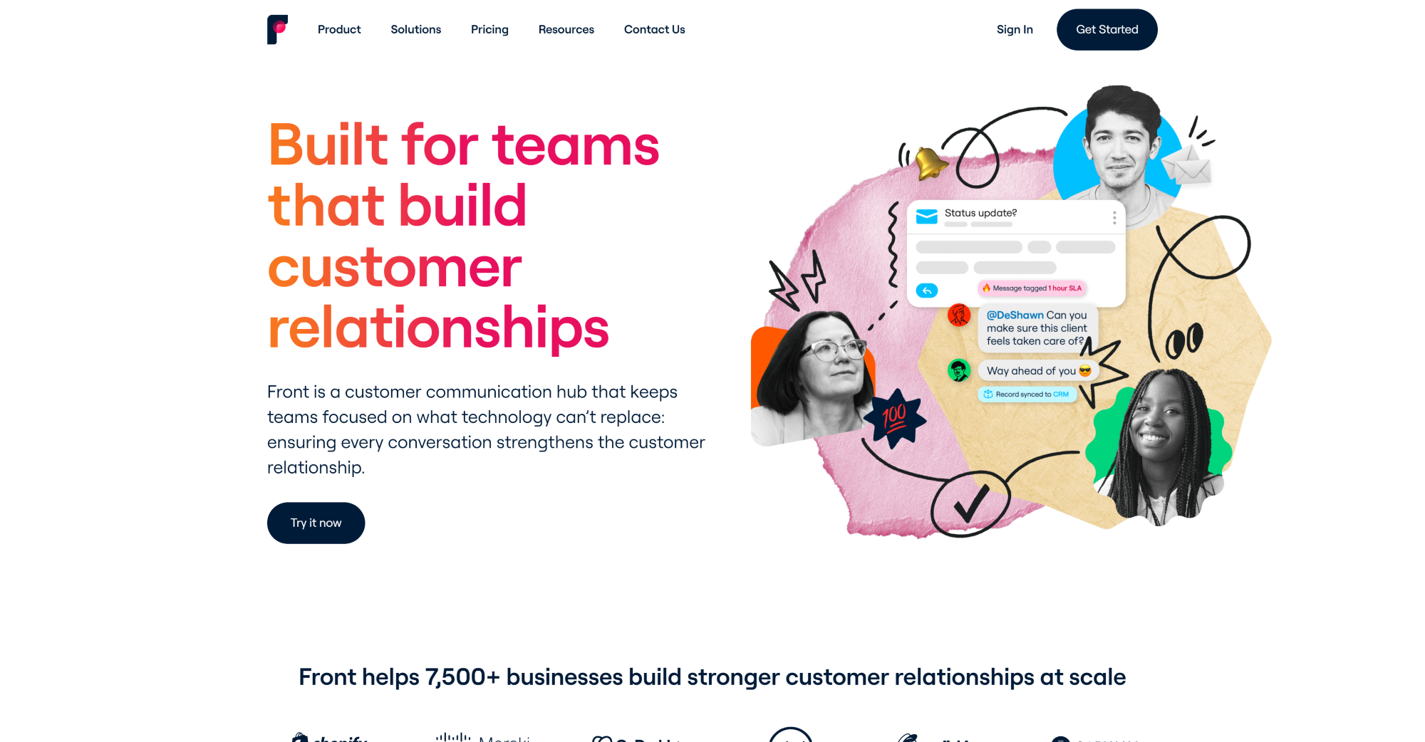 Pagina de pornire a software-ului Front Live Chat