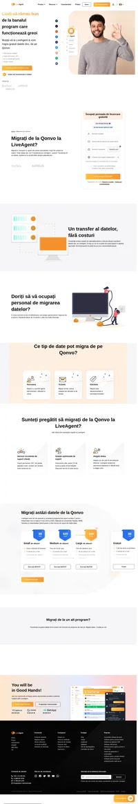 Vă gândiți să vă transferați datele de la Qonvo la o altă aplicație? Studiați beneficiile oferite de LiveAgent. Începeți azi perioada gratuită de probă.