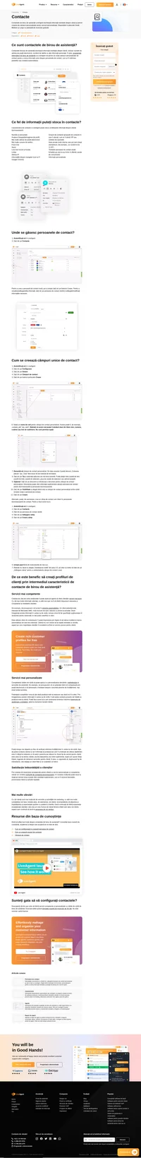 Gestionați și vizualizați informațiile despre clienții dumneavoastră, cum ar fi preferințele lingvistice sau orice alte date despre clienți stocate în câmpurile de contact personalizate din LiveAgent.