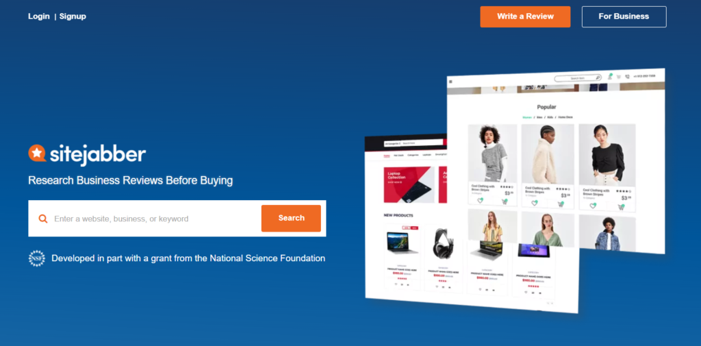 Pagina de pornire Sitejabber