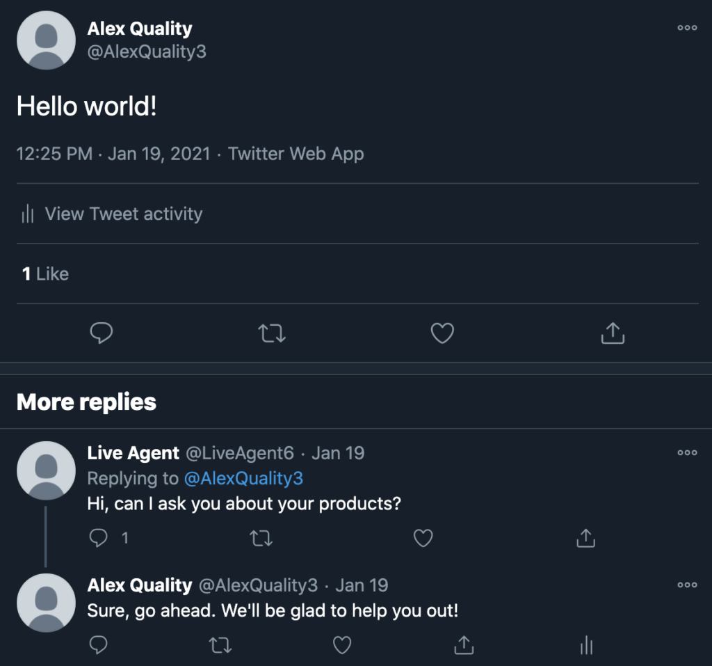 Un exemplu de Tweet pe Twitter