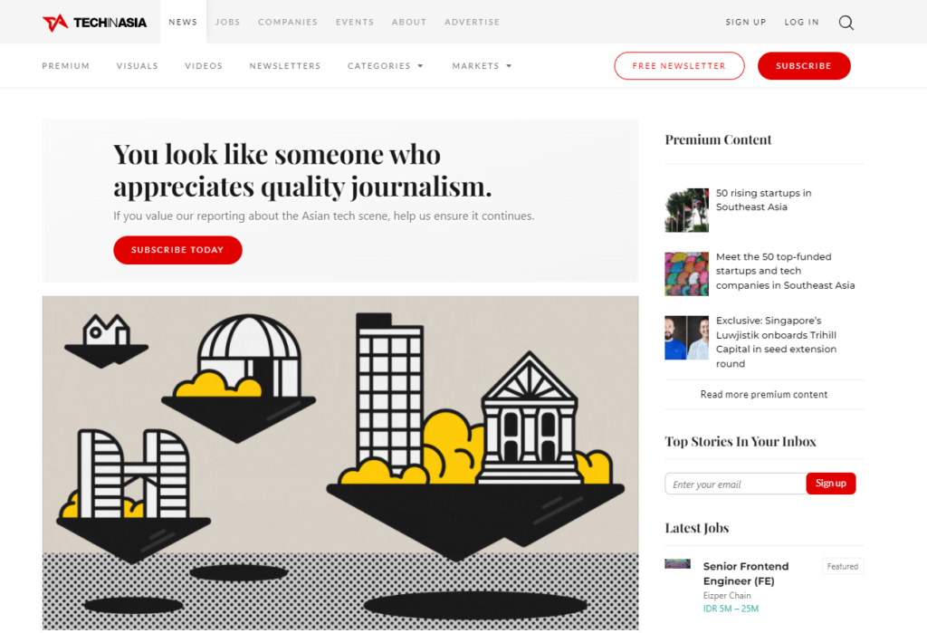 Pagina de pornire Tech In Asia