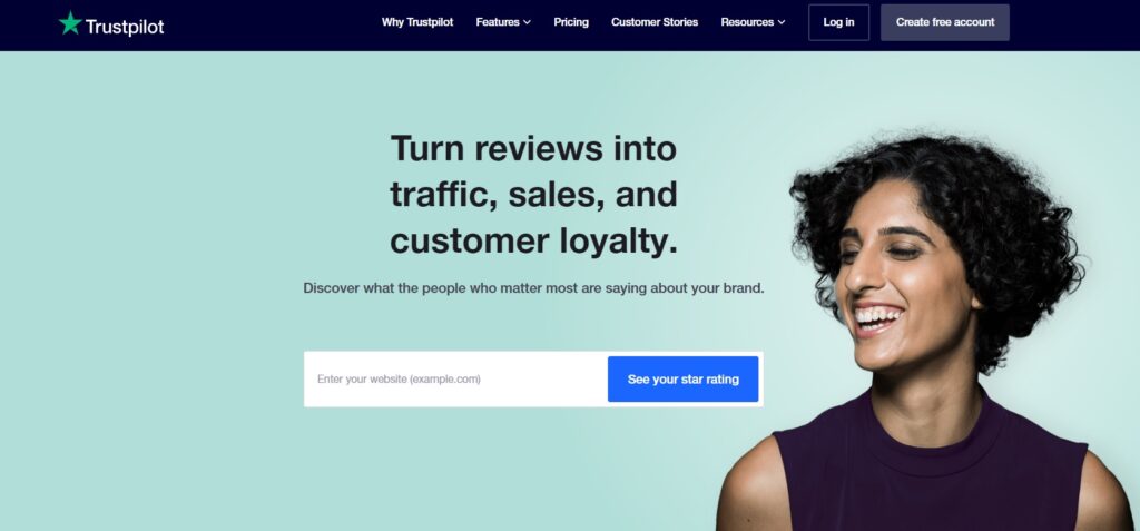 Pagina de pornire Trustpilot