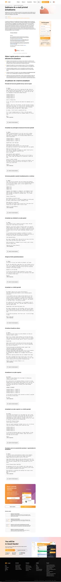 Consultați șabloanele noastre de e-mail privind actualizarea cu grad ridicat de conversie, care îi vor determina pe utilizatorii dvs. gratuiți să devină clienți plătitori.