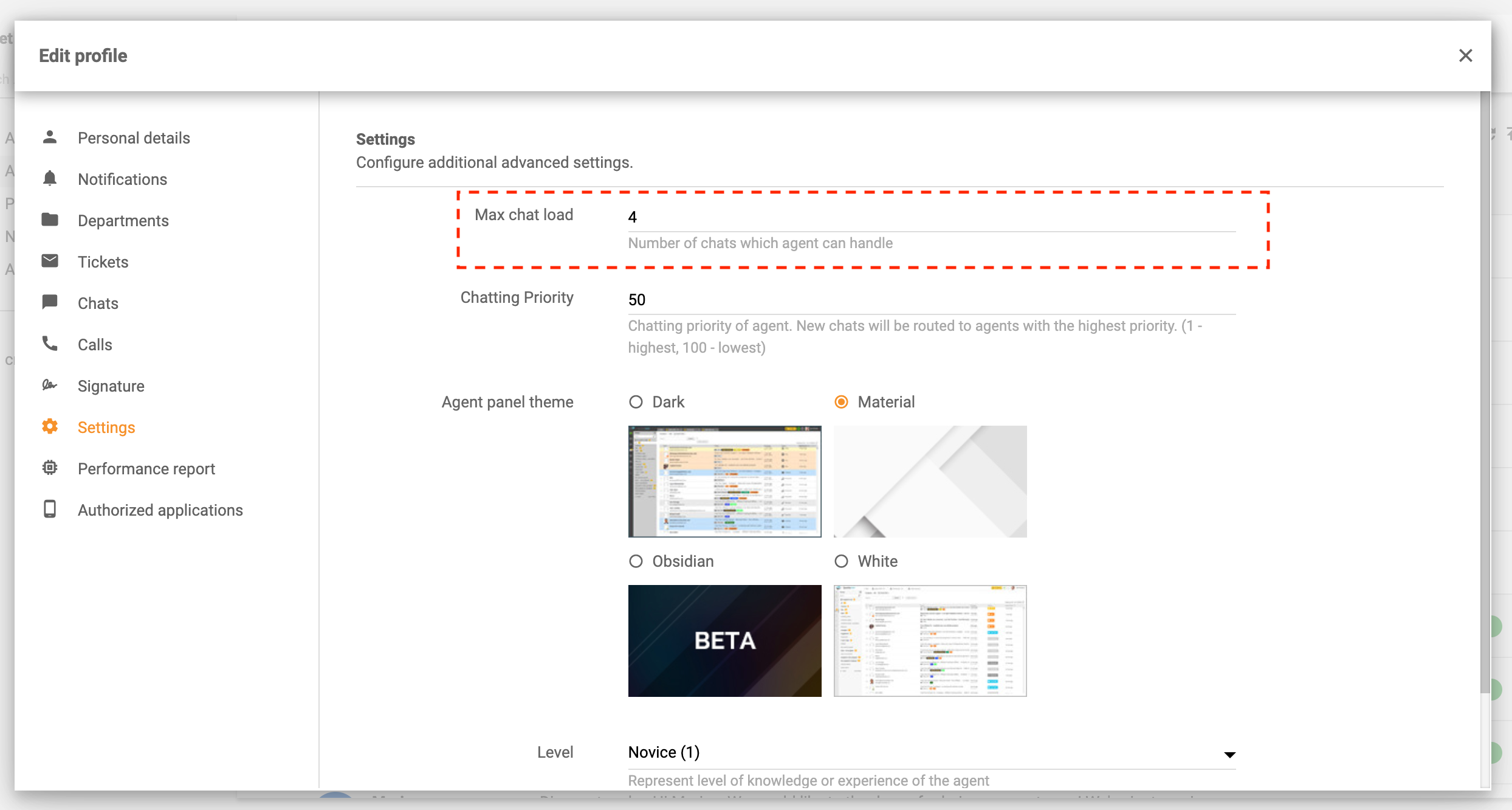 Încărcare-maximă-chat-tichet-LiveAgent