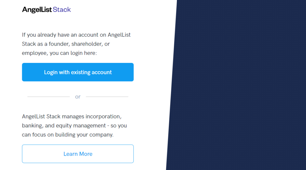 Pagina de pornire AngelList