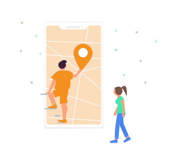 călătorie-căutare-localizare-ilustrație