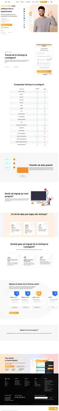 Migrarea Liveagent lucrează în prezent la un plugin de migrare Verloop. Liveagent este cel mai revizuit și cel mai apreciat software de birou de asistență pentru IMM-uri în 2019 și 2020. Alăturați-vă companiilor precum Huawei, BMW, Yamaha, O2 și Universitatea Oxford pentru a oferi suport de clasă mondială.