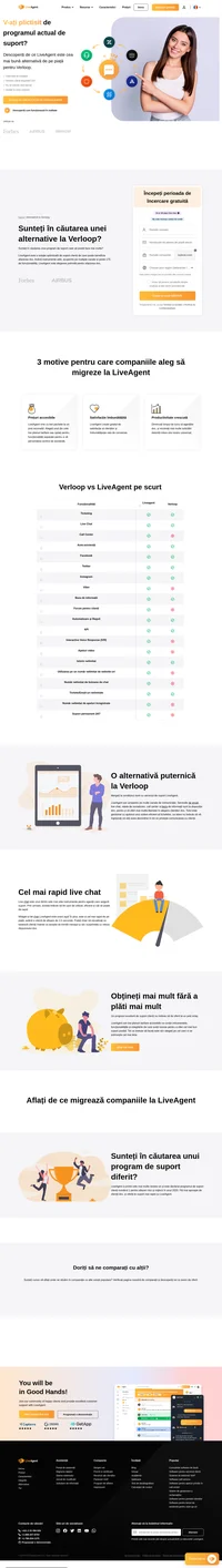 LiveAgent este o soluție optimizată de suport clienți de care poate beneficia afacerea dvs. Având instrumente utile, acoperire pe multiple canale și peste 175 de funcționalități, LiveAgent este alegerea potrivită pentru afacerea dvs. Widget-ul de live chat este cel mai rapid de pe piață, având o viteză de afișare de 2,5 secunde.