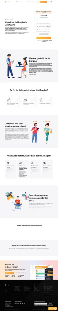 Doriți să migrați de la Gorgias? Încercați migrarea gratuită către LiveAgent. Putem migra gratuit toate persoanele, tichetele, etichetele și multe altele.