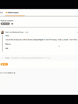 exemplu de șablon de tichet în LiveAgent