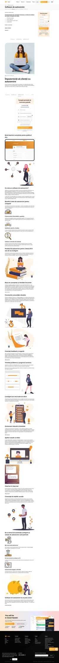Extindeți capacitățile de asistență cu ajutorul biroului de asistență LiveAgent și a software-ului de autoservire. Permiteți clienților să rezolve singuri problemele - 24/7.