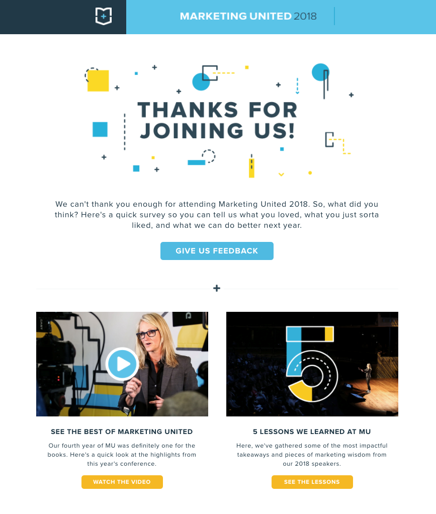 exemplu de e-mail de succedare a evenimentului unității de marketing