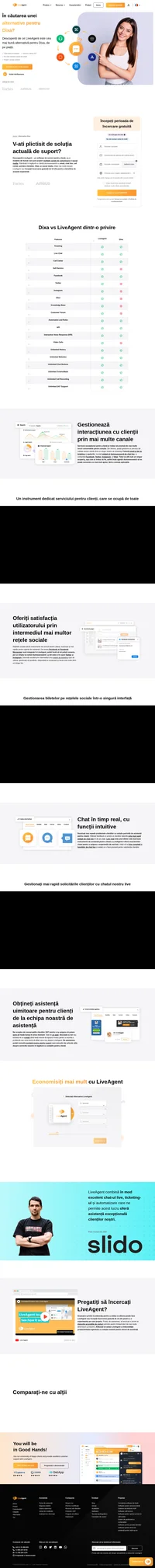 Căutați o alternativă pentru Dixa? Aflați mai multe despre sistemul și funcțiile de bilete de tip multi-canal la prețuri accesibile, ale LiveAgent.