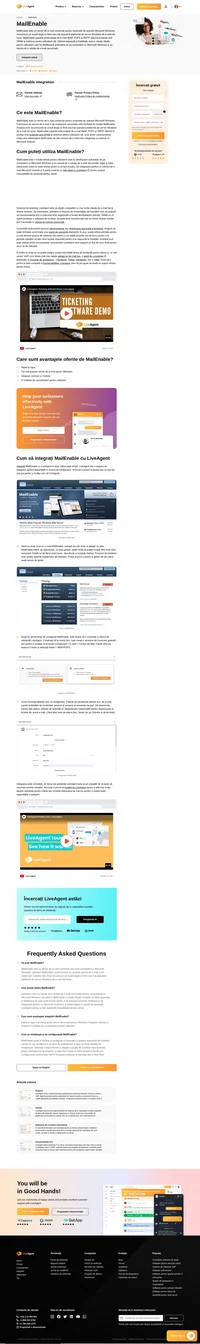 MailEnable este cel mai popular server de e-mail disponibil pentru Microsoft Windows. Acesta se integrează perfect cu Outlook și LiveAgent.