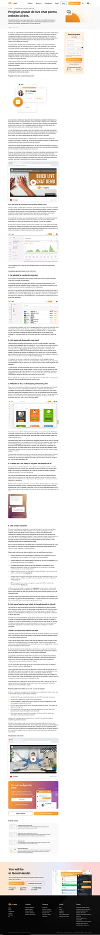 Programul gratuit de live chat pentru website-ul dvs. garantează clienților experiențe personalizate, interacțiuni mai bune cu brand-ul și avantaje de necontestat.