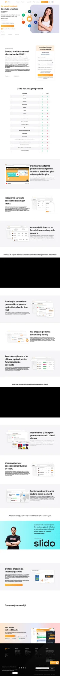 LiveAgent este un centru de asistență care conectează o singură interfață cu multiple canale. Aflați mai multe despre alternativa la OTRS și îmbunătățiți-vă imediat serviciul de asistență.