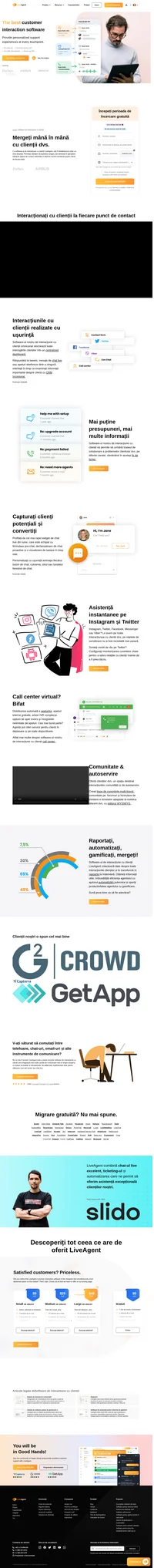Continuați astăzi cu software-ul de interacțiune cu clienții. Rămâneți la curent cu toate cererile clienților și îmbunătățiți experiența clienților pe toate canalele.