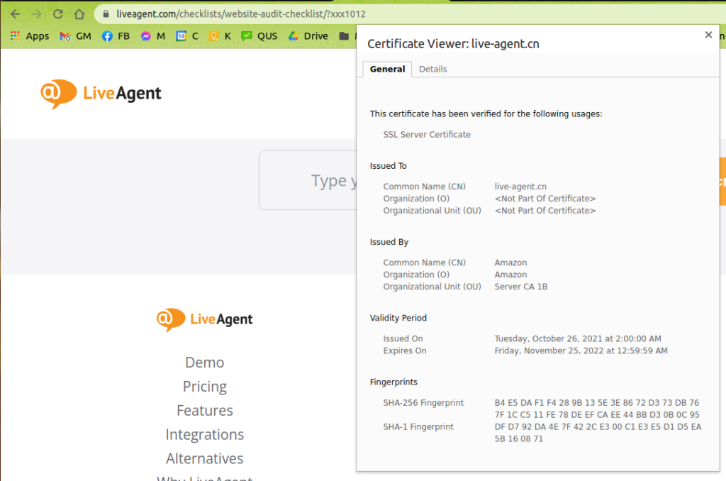 Exemplu de certificat SSL