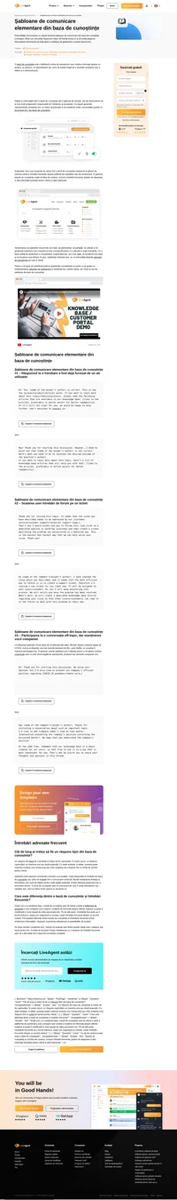 Aflați cum să comunicați cu utilizatorii bazei de cunoștințe cu șabloanele noastre de comunicare elementare din baza de cunoștințe.