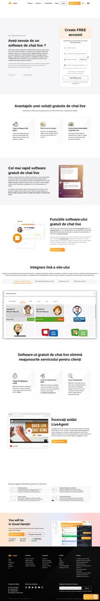 Software-ul gratuit de chat live LiveAgent vă permite să interacționați și să convertiți efectiv vizitatorii site-ului în clienți. Utilizați cel mai rapid widget de chat.